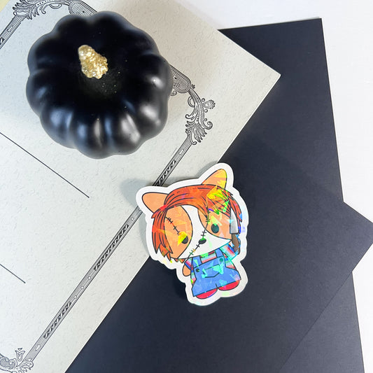 Halloween Chucky Holographic Vinyl Sticker