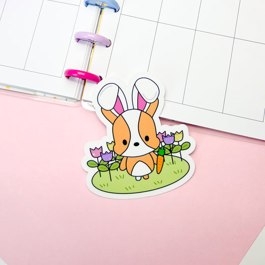 Bunny Cookie with Carrot Vinyl Sticker